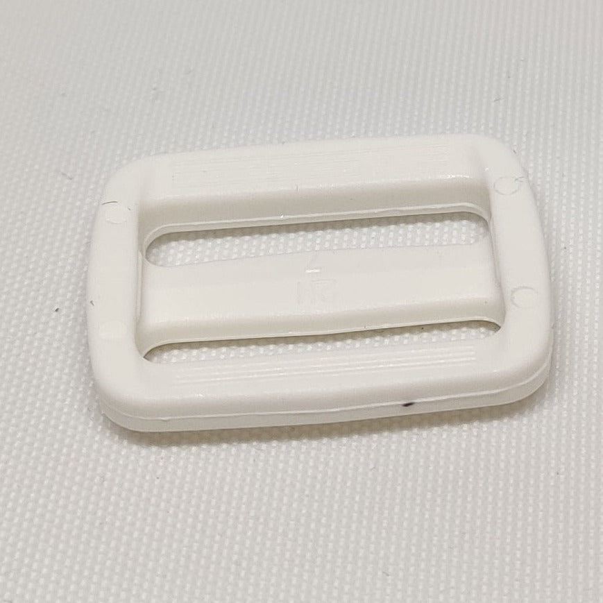 White plastic 25 millimetre triglide buckle from ITW Nexus